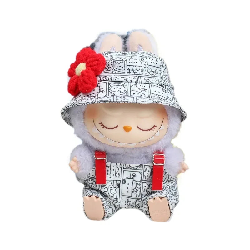Labubu Graffiti Overalls & Hoodies - Urban Labubu Clothes for 15/17cm Dolls with Edgy Street Art Prints