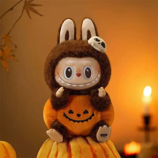 35cm Halloween Labubu Pumpkin Monster Plush Doll Labubu Plush Stuffed Doll Cartoon Stuffed Plush Toy Cute Halloween Gift