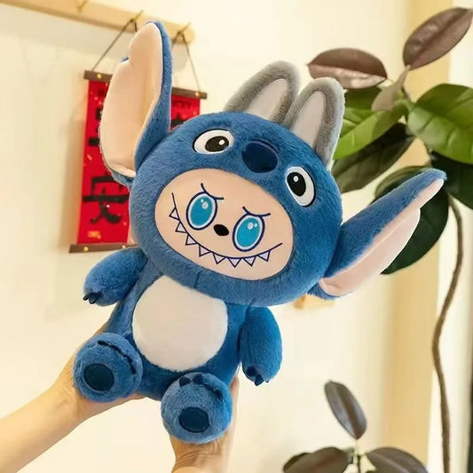 Cute Labubu Anime Plush Toys Cos Stitch 40cm Cross-dressing Stuffed Plush Dolls Sofa Decoration Girly Heart Birthday Gifts
