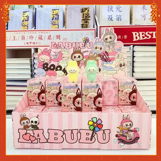 48pcs Cartoon Labubu Resin Plush Blind Box Backpack Pendant Macron Labubu Mysterious Box Cute Decoration Children Birthday Gift