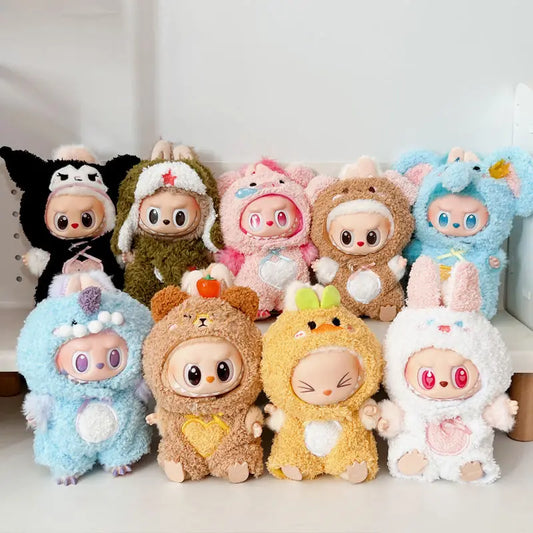 15cm/17cm Labubu Doll Clothes Sitting Party V1 V2 V3 Generation Outfit Cloud Fleece Set Gift for Labubu Fan