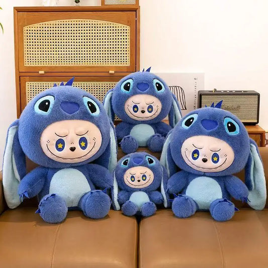 30-50cm Cute Labubu Anime Plush Toys Cos Stitch Big Ear Cross-dressing Stuffed Plush Dolls Sofa Decor Girly Heart Gifts Birthday