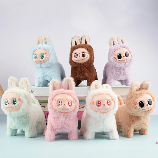 Kawaii Electric Labubu Plush Toys Cute Will Shine Run Doll Gift Kawaii Labubu Student Bag Pendant Cross-border Toys Wholesale