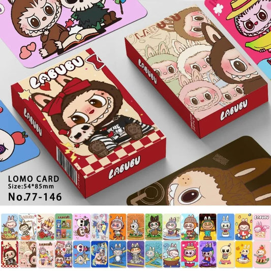 30 Pcs/Box POP MART Labubu Cute Monster Cartoon Photo Card Stickers Pack Anime Kawaii Accessories Birthday Gifts for Boys Girls
