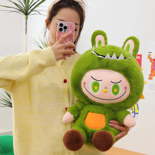 70cm Cartoon Dinosaur Labubu Plush Doll Large Cute Soft Stuffed Animal Ragdoll Toys Kids Sleeping Accompany Peluche Doll Gifts