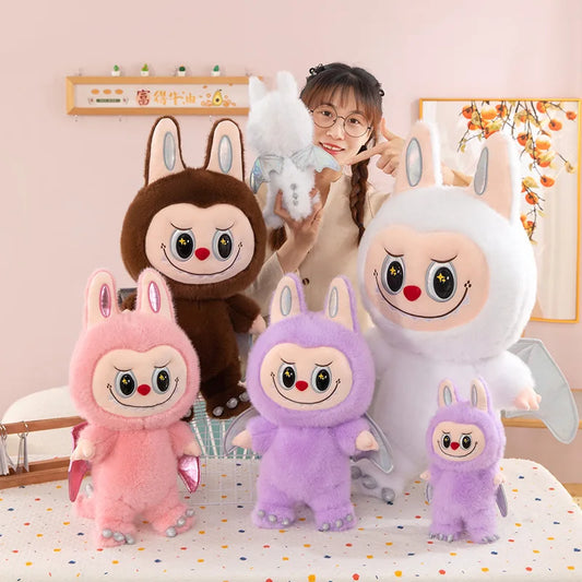 30cm Monster Labubu Peluche Toy Angel Diy Doll Figure Vinyl Pendant Doll Model Plush Toy Pillow Room Decoration Birthday Gift