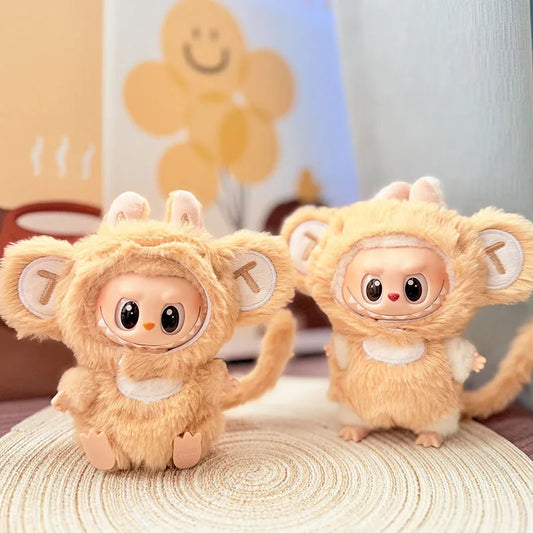 Cute Monkey Adventure Suit for Labubu Dolls - 15/17cm Plush Doll'S Clothes